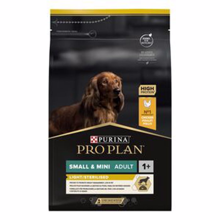 Purina Pro Plan OptiWeight Small & Mini Adult Light/Sterilised Kotopoulo 3kg XIRA TROFI SKuLOu